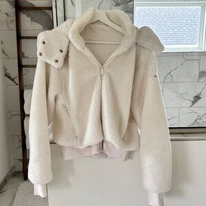 ALO Yoga White Fleece Jacket